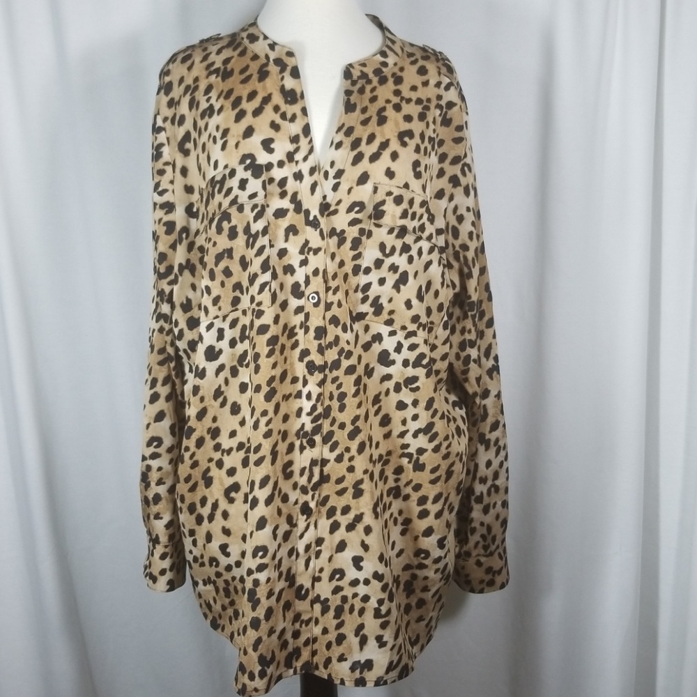 Calvin Klein 3x Leopard Shirt w/Pockets on Bust
